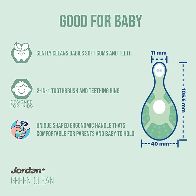 Jordan* ® | Step 1 Green Clean Toddler Toothbrush | Pack 3 Units