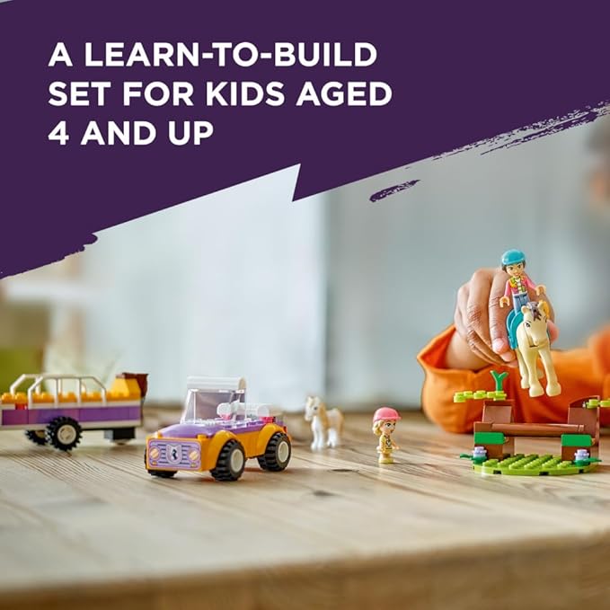 LEGO Friends Horse and Pony Trailer Playset, Building Toy for Kids, Creative Play Gift with Liann and Zoya Characters and 2 Animal Figures, Toy for 4 Year Olds and Up, 42634