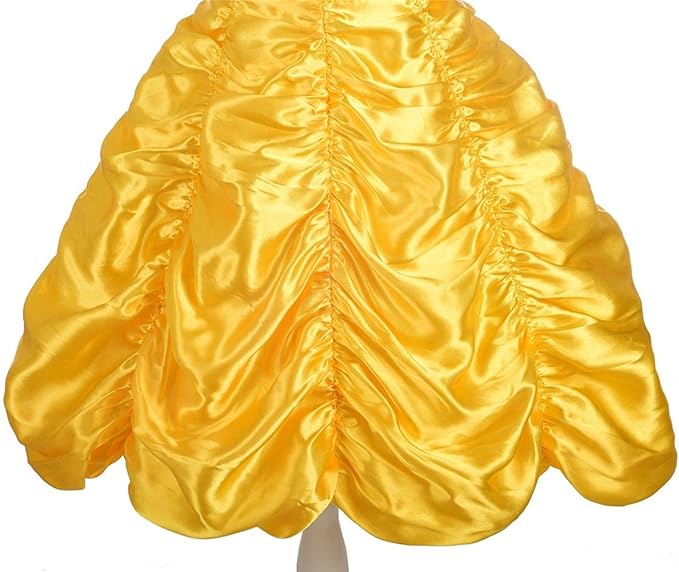 Dressy Daisy Girls' Princess Yellow Gold Ball Gown Birthday Party Fancy Dress Up Halloween Costume Size 3T-12