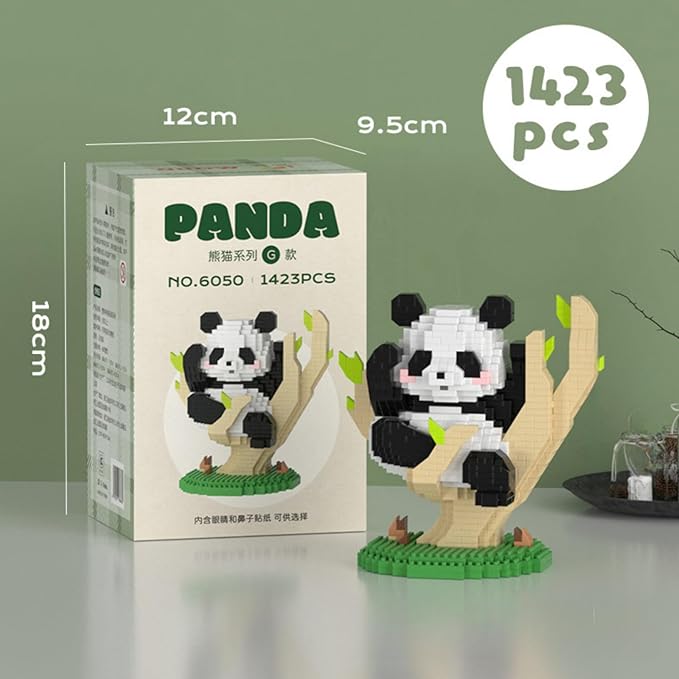 QMEAKMONY Mini Building Blocks Panda Sets Cute Micro Mini Panda Building Bricks for Adults Micro Nano Bricks Perfect Party Favors for Teenagers(1423 PCS)