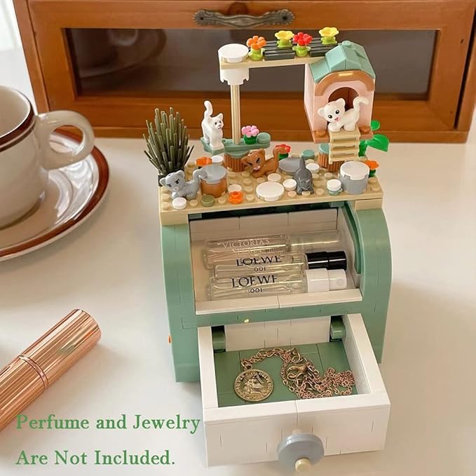 DIY Jewelry Storage Box Gift Box Building Blocks Toy Set, Mini Blocks Ring Box Building Set, Home Decoration Best Gift for Gilrs 495PCS