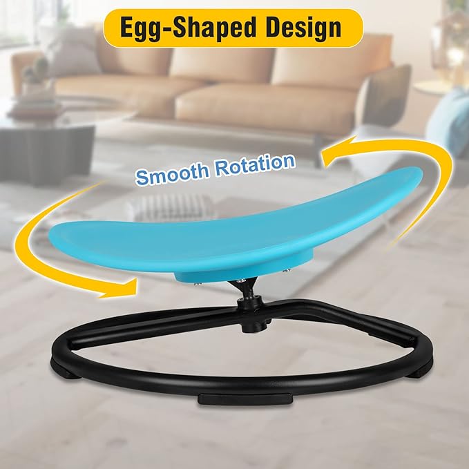 Kids Sensory Swivel Chair, Autism Spinning Chair for Kids Sensory, Sensory Toy Chair, Training Body Coordination, No Assembly Required (Blue)