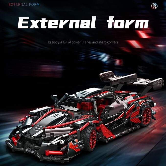 Mesiondy Adults Challenging Racing Car Building Blocks Kit，1:14 1391 Pieces Car Model Building Set DIY Toys for Boys Age 12 13 14 15 16