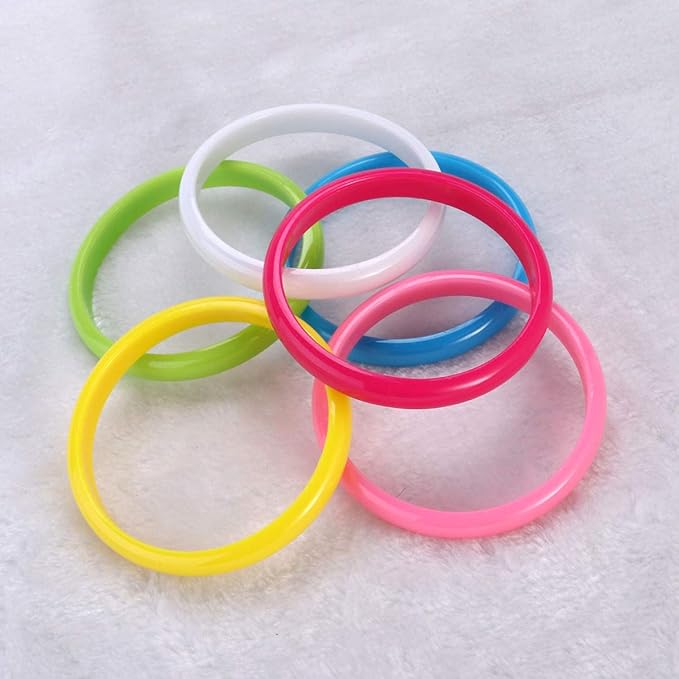 STOBOK Plastic Bangle Cute Candy Color Bracelets Party Favors Plastic Jewelry for Child Women Girl for Christmas 12pcs/Set