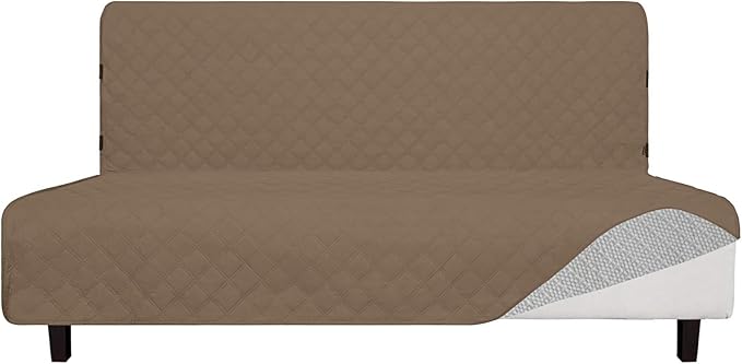 Easy-Going Sofa Slipcover Futon Cover Waterproof Couch Cover Furniture Protector Cover Pets Covers Whole Fabric No Stitching Non-Slip Fabric Pets Kids Children Dog Cat (Futon, Camel)