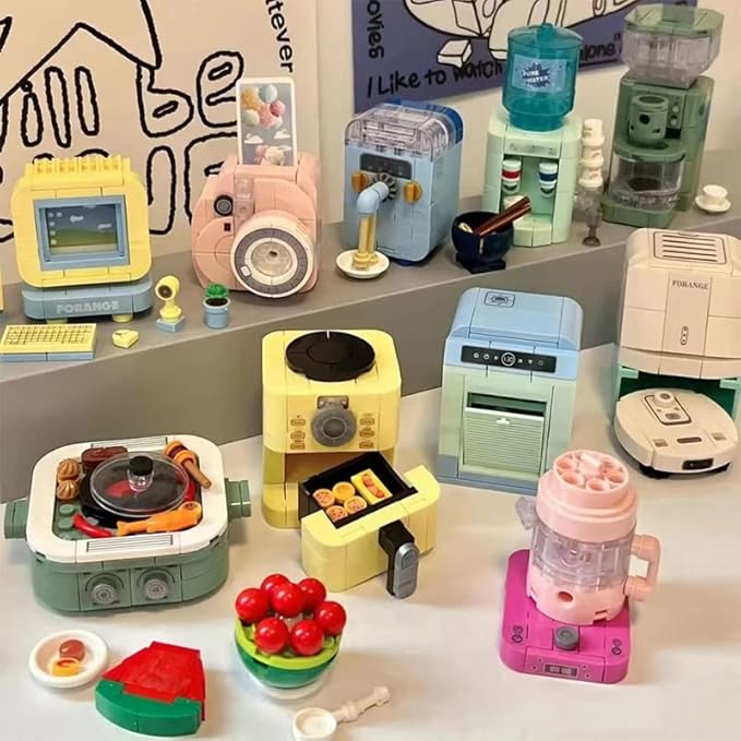 Girls Building Set, 6PCS Mini Electric Appliances Building Blocks Toy for Kids Age 6+, STEM Building Blocks Toy, Classroom Prizes, Birthday Gifts for Girls 664 Pieces