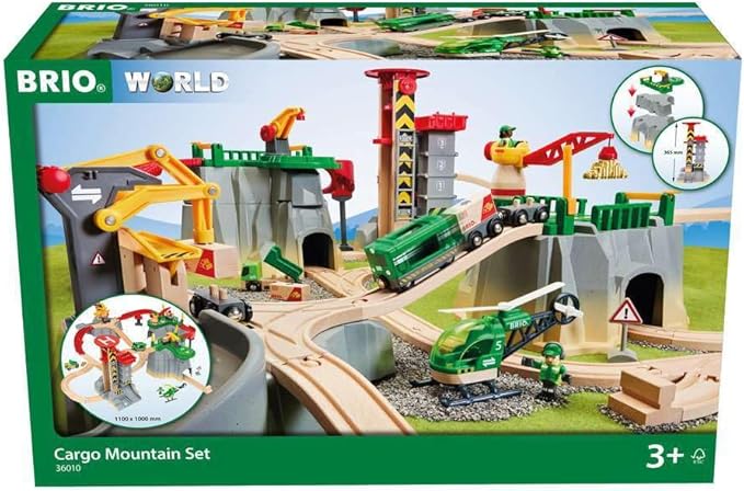 BRIO World 36010 Cargo Mountain Set | 49 Piece Wooden Train Set Toy for Kids Age 3 & Up | Dynamic Play Experience | FSC-Certified Materials | Great Addition to Existing Train Sets