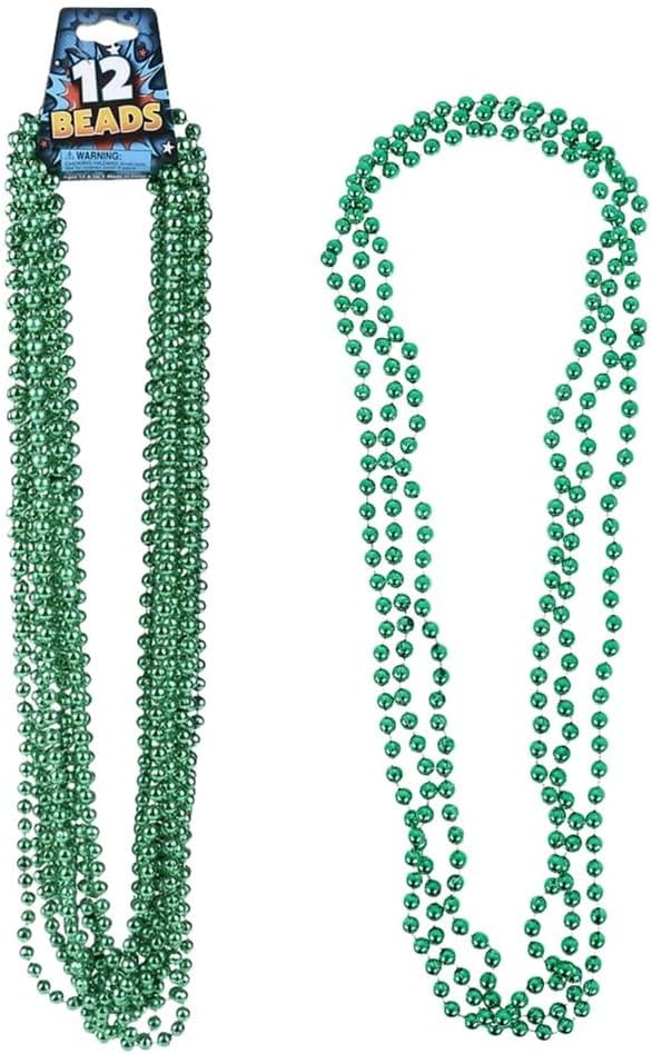 Rhode Island Novelty 33" 7 mm METALLIC GREEN BEADS