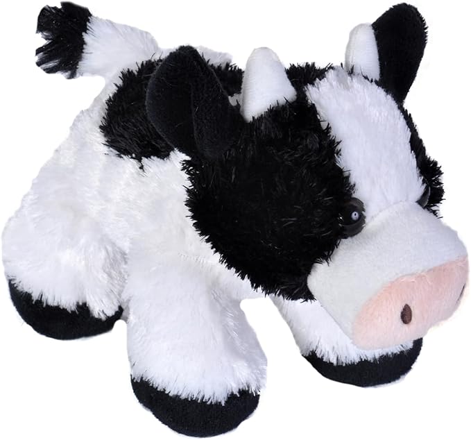 Wild Republic Cow Plush, Stuffed Animal, Plush Toy, Gifts for Kids, Hug’Ems 7 inches