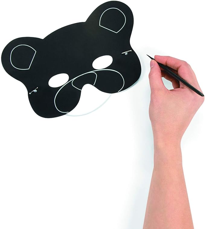 Fun Express Magic Scratch Paper Animal Masks - Scratch Art - Crafts for Kids and Fun Home Activities - VBS Vacation Bible School Supplies/Decor