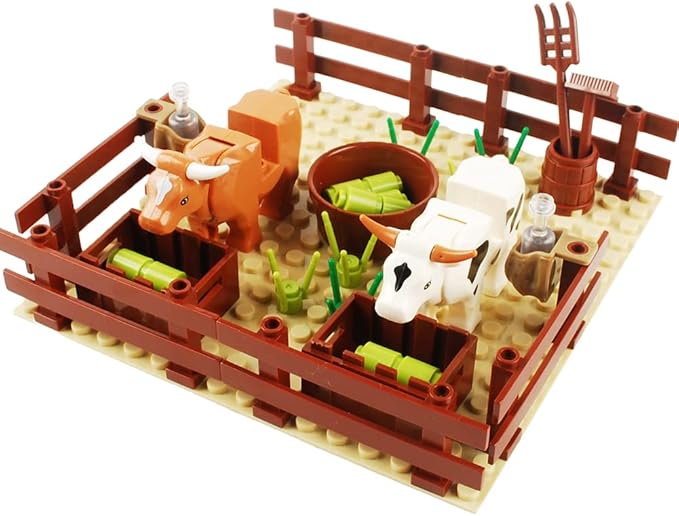 Farm Field Set Building Blocks Plant Animal Crops Building Bricks Kit DIY Building Set Compatible All Major Brands (#A)