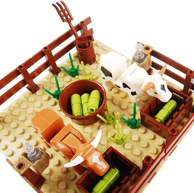 Farm Field Set Building Blocks Plant Animal Crops Building Bricks Kit DIY Building Set Compatible All Major Brands (#A)