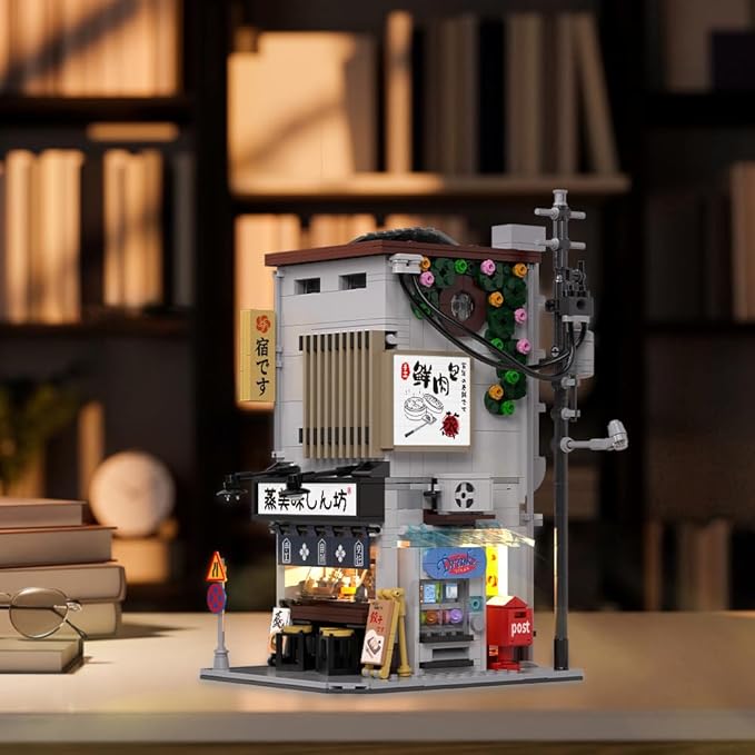 Japanese Street View Baozi Shop Building Blocks Toy - 1155PCS Mini Brick Simulation Architecture Construction Toy