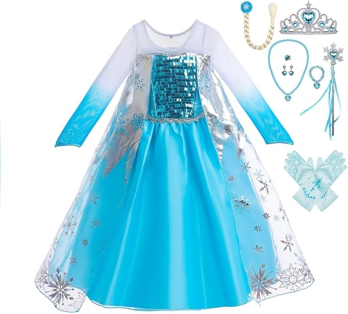 Dressy Daisy Toddler Little Girls' Ice Princess Dress Costume Birthday Halloween Christmas Fancy Party Dresses