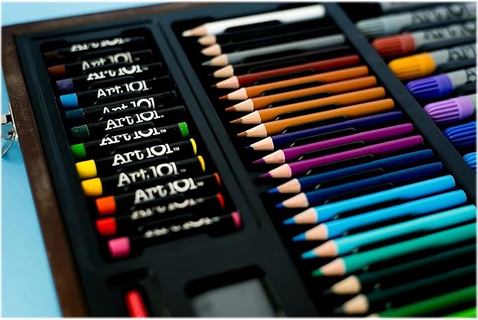 Art 101 USA Art 101 173-Piece Wood Art Set,Mulit Colored,173 Piece Set,53173MB