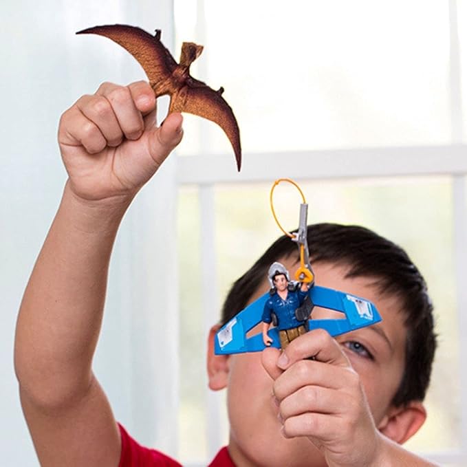Schleich Dinosaurs, Dinosaur Gifts for Boys and Girls, Jetpack Chase Playset with Tupuxuara Toy, 7 pieces, Ages 4+