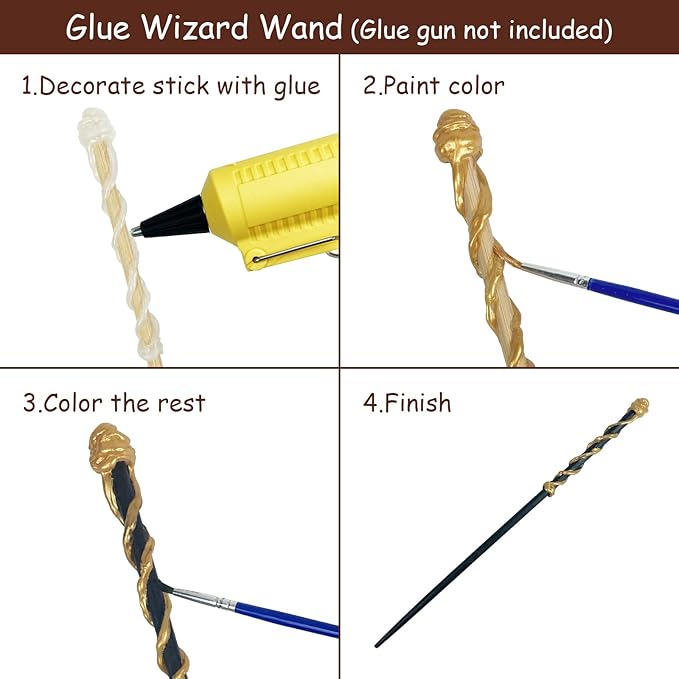 Magic Wand Making Kit for Kids Adults DIY Craft Set Wizard Birthday Party Supplies Make Your Own Wands 24-Piece