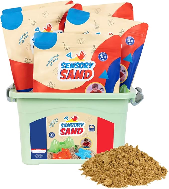 Sensory Sand Bulk 11 Pounds Natural Brown Color Play Sand in Container