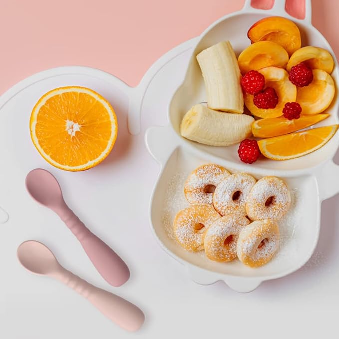 ME.FAN Silicone Baby Feeding Spoons [6 Pack] First Stage Baby Infant Spoons - Baby Utensils Soft Training Spoon Self Feeding - Chew Spoon Set for Babies and Toddlers