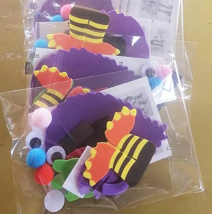 4E's Novelty 24 Halloween Crafts for Kids - Silly Monsters Foam Magnet Craft Kits - 24 Pack / 4 Styles, Classroom Arts & Crafts