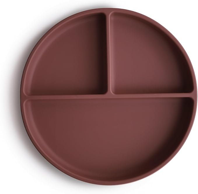 mushie Silicone Suction Plate | BPA-Free Non-Slip Design (Woodchuck)