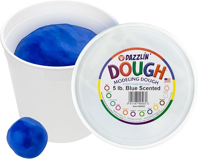 Hygloss Play Modeling Dough - Blue Dough Scented - Safe & Non-Toxic for Kids Arts & Crafts - Party Favors - Classroom Supplies - 5lb