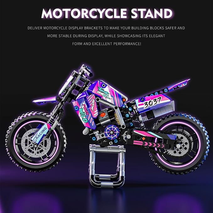Mesiondy Motorcycle Building Block Set - 476 PCS Collectible Motorcycle Display Model,Motorbike Toy Collection Brick Kit for Adults Kids Boys Ages 6 7 8 9 10 11 12+ Years Old ﻿