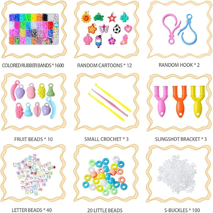 ROYWOO Rubber Bands for Bracelet,Premium Rubber Bands for Bracelet Making Kit DIY,Band Bracelet Mega Refill Kit Girls Gift,Colorful Jewelry Making Kit,Rubber Bands Refill Kit