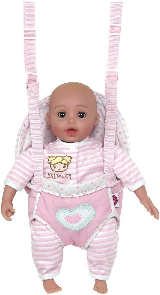 Adora GiggleTime 15Girl Vinyl Weighted Soft Body Toy Play Baby Doll with Laughing Giggles and Harnessed Wrap Carrier Holder for Children 2+, 15 inches (20153009)