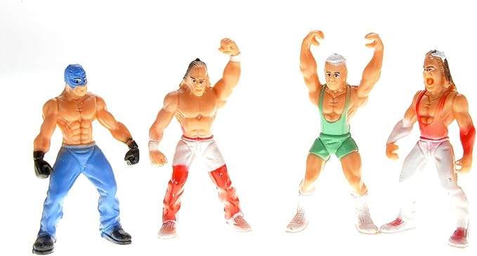 PowerTRC 32 Pcs Wrestling Toys for Kids, Wrestler Play Set with 2 Wrestle Rings Style, 12 Super Wrestlers, Many Realistic Accessories, Toy Figures Cake Topper Birthday Party Decoration Play Set Gift