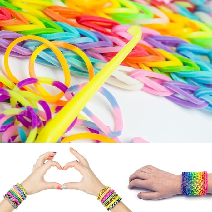 3000PCS Loom Rubber Bands Kit with 75 Clips,5 Hooks, Premium Bracelet Making Kit for Kids Weaving DIY Crafting Gift(Blue)