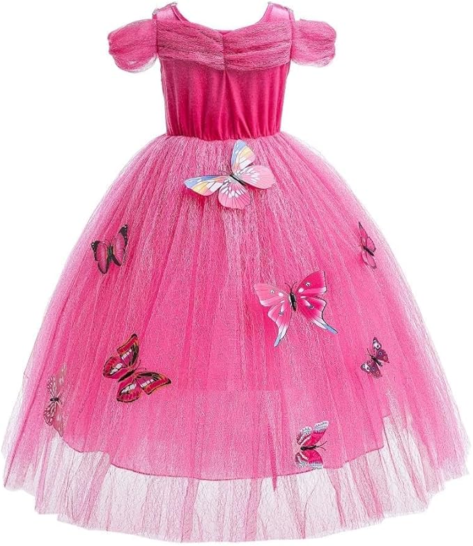 Dressy Daisy Toddler Girls' Princess Fancy Dress Up Costume with Accessories Halloween Outfit Butterfly Size 4T Hot Pink