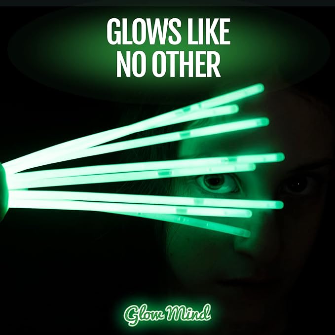 500 Ultra Bright Glow Sticks Bulk - Halloween Glow in the Dark Party Supplies Pack - 8" Glowsticks Party Favors with Bracelets and Necklaces