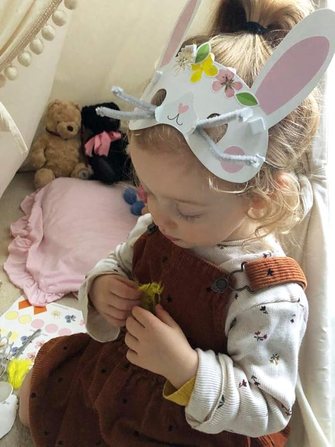 Talking Tables Easter Mask Making Craft Kit for Kids - Pack of 6 | Children Art Supplies, Fun Activities, Decorate for an Egg Hunt, Parade, Creative Gift (TSBUNNY-Masks)