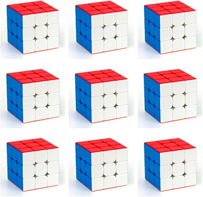 CuberSpeed MoYu Cube Mosaic Art Gallery 3x3 Speed Cube Set of 9pcs 3x3x3 Puzzle Party Toy Stickerless 55mm Magic Cube Gallery 5.5CM