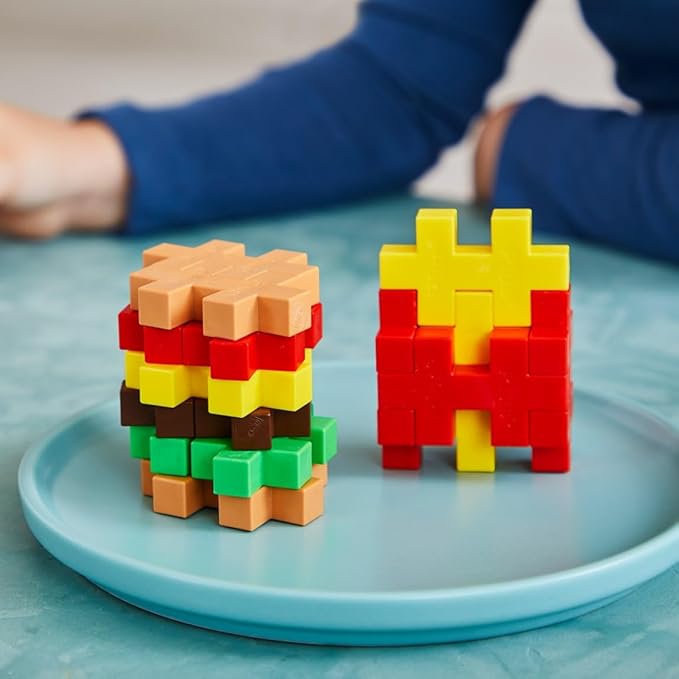 PLUS PLUS - Big Activity Set, Food, 50 Piece - Construction Building STEM Toy, Interlocking Large Puzzle Blocks for Toddlers and Preschool