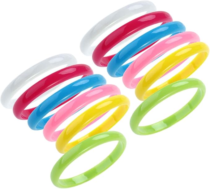 STOBOK Plastic Bangle Cute Candy Color Bracelets Party Favors Plastic Jewelry for Child Women Girl for Christmas 12pcs/Set