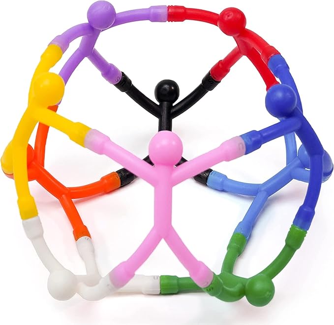 MAGMEN Magnetic Travel Toys, Stretchy, Fun, and Educational Fidget Toys for Kids and Adults Ages 3 and Up Pack of 10 Solid