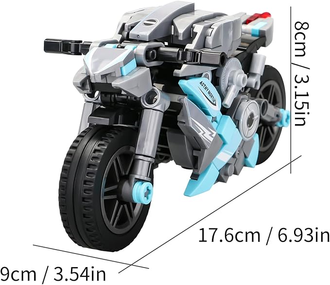 Motorcycle Toy Building Block Set Collectible Motorcycle Display Model, 301PCS Motorbike Toy Collection Brick Kit for Kids Boys Adults Ages 6+ 88009