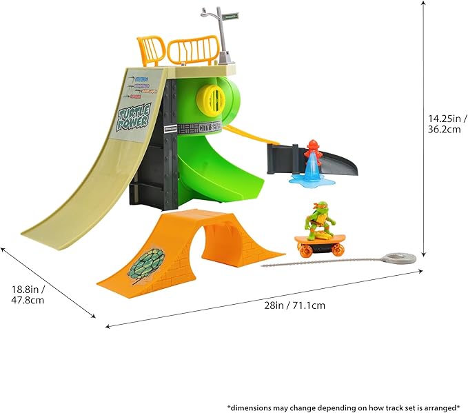 Teenage Mutant Ninja Turtles Toy, Turtle Madness Skate Park Playset, Classic Edition TMNT Playset for Kids, Ages 3+