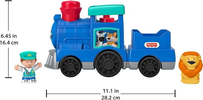 Fisher-Price Little People Toddler Toy Animal Train Push-Along Vehicle with Music Sounds & Figures for Preschool Pretend Play Kids Ages 1+ Years