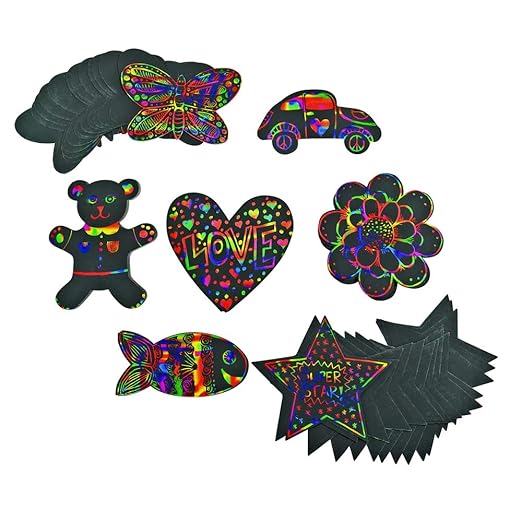 Colorations SDSHAPE Scratch Designs Shapes, 98 Pieces, Shape Boards