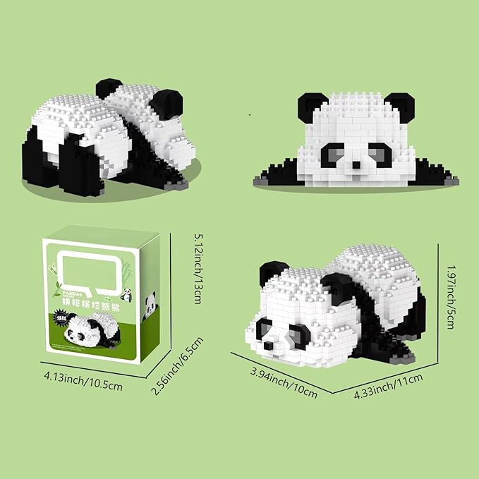 shenhailan Panda Mini Building Blocks, Micro Building Blocks for Adults and Kids 615 Pieces (Lying Panda)