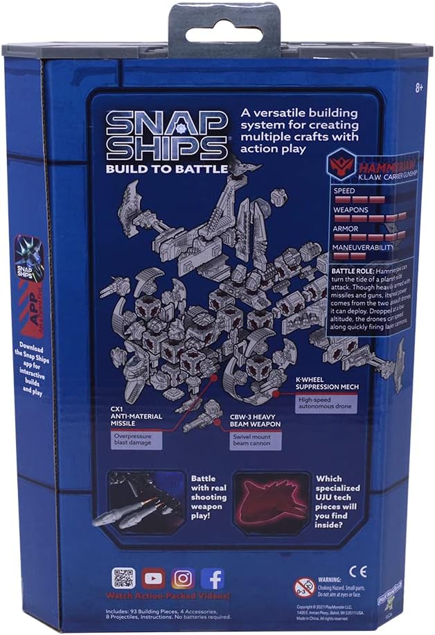 — KOMPLEX Hammerjaw K.L.A.W. Gunship — Building Toy Sets — 3 Builds — Ages 8+