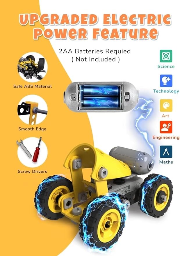 STEM Toys for 5 6 7 8+ Year Old Boy,10 in 1 Electric Building Toys for Kids Ages 4-8 5-7 6-8, Educational Construction Science Kit for Boys 4-6 8-10, Creative Activities Birthday Valentine Idea Gift