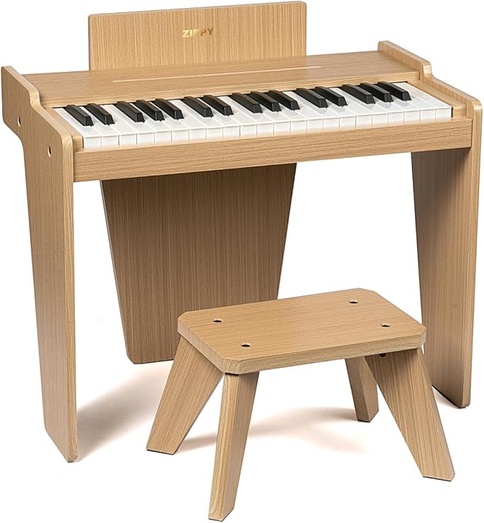 ZIPPY Kids Piano Keyboard, 37 Keys Digital Piano for Kids, Music Educational Instrument Toy, Wood Piano for 3+ Girls and Boys, Oak Basic