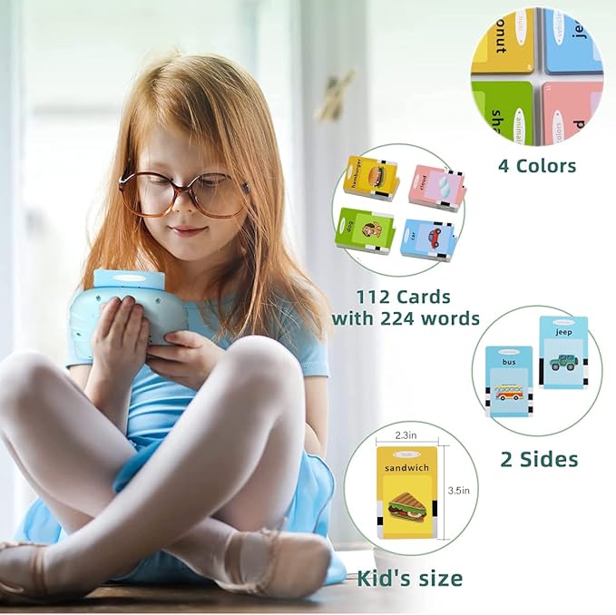 Toys for Ages 2-4 Talking Flash Cards for Toddlers 1-3,Preschool Learning Activities Flashcards,Educational Learning Kids Toys Boys 3-5 Or 3 Year Old Girl Gifts to Promote Speak and Spell (Blue)