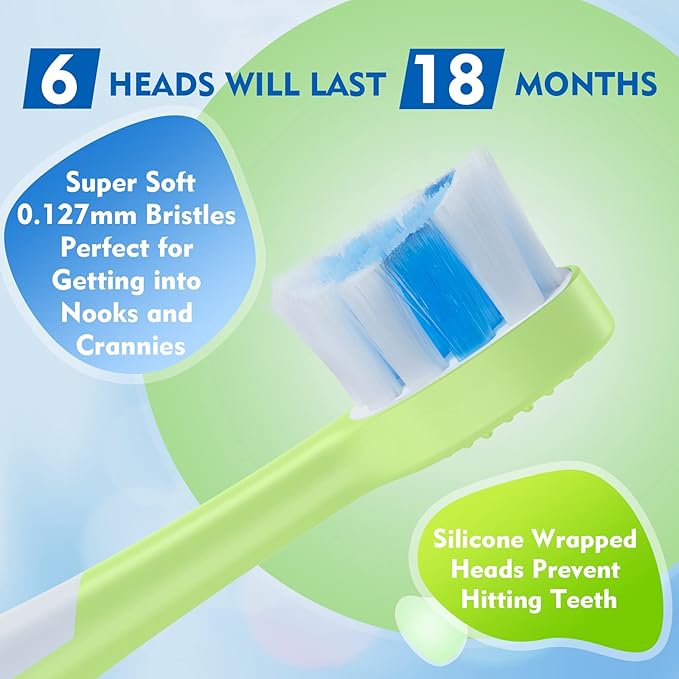 Kids Electric Toothbrushes Sonic Rechargeable Tooth Brush Gifts for Boys and Girls Smart Timer Power Toothbrush - Blue 3 4 5 6 7 8 9 10 11 12 (Green)