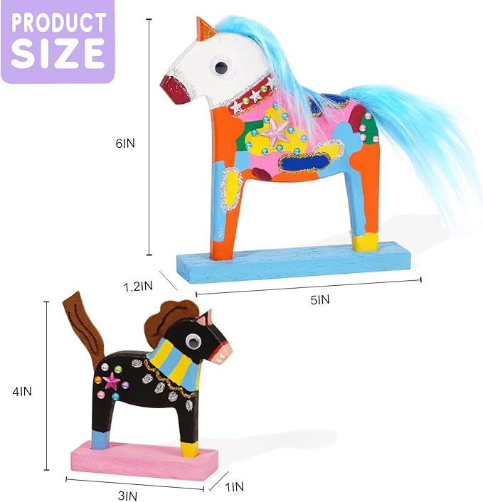 leffuny Unicorn Painting Kit for Kids - Unicorn Toys Wood Craft Kit - DIY Unicorn Gifts Toys kit - Arts and Crafts for Kids- Make Your Own Magic Unicorn Crafts- Christmas Gifts for Kids, Boys, Girls