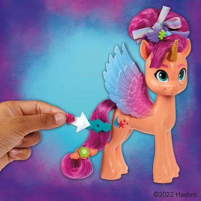My Little Pony Toys: Make Your Mark Sunny Starscout Ribbon Hairstyles, 6-Inch Orange Pony Toy, Toys for 5 Year Old Girls and Boys and Up, with Hair Styling Accessories